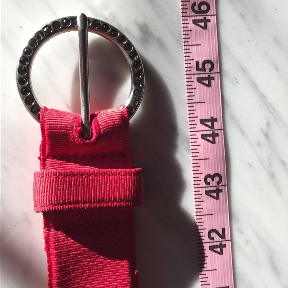 Red and Rhinestone Fabric Belt